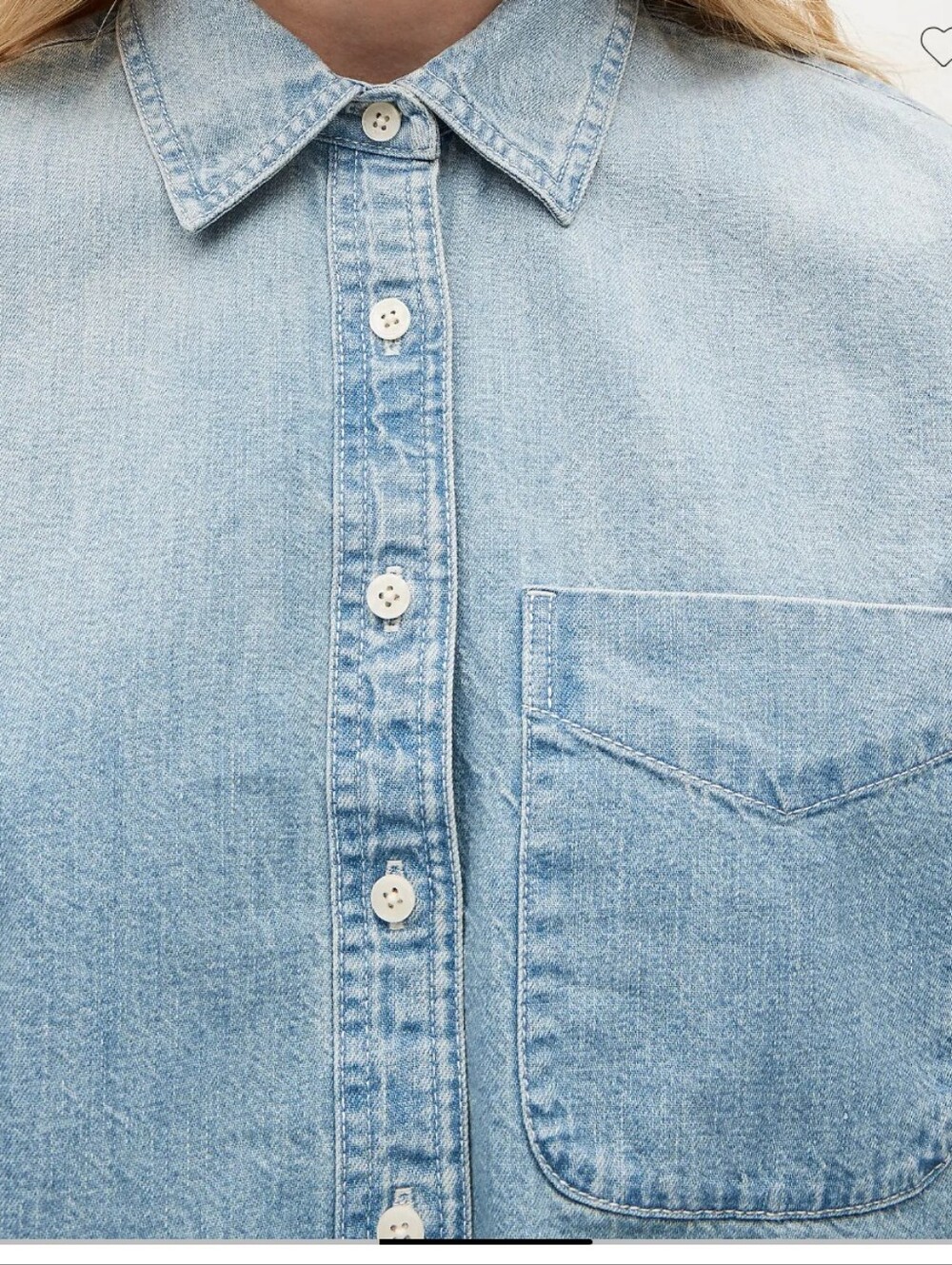 J Crew Étienne cropped button-up shirt in chambray CT065 Size XS - Picture 2 of 6